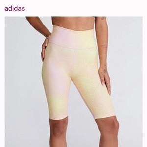 adidas High-Rise Pastel Yellow Bike Shorts